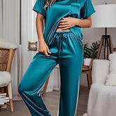 Satin Silky soft home pajamas two-piece set