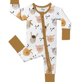 Baby Onesie Bamboo Fiber Fabric Baby Boy and Girl Gift Animal Print Double Zipper Easy To Wear Soft and Comfortable