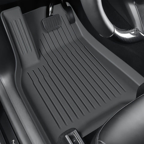 Floor Mats for Tesla for Model Y 2024 2023 2022 2021 TPE All Weather Protection Floor Mats Set (6pcs), Fit Cargo Liner Cargo Trunk Accessories, Heavy Duty Accessories, Black