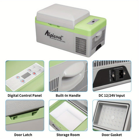 Alpicool 21Quart Y Series Portable Refrigerator, Mini Refrigerator Ice Maker, Fast Cooling Portable Freezer (-4℉ to 68℉), 12\u002F24V DC And 100-240V AC, for Outdoor, Camping, RV, Truck, Boat, Gifts for Men
