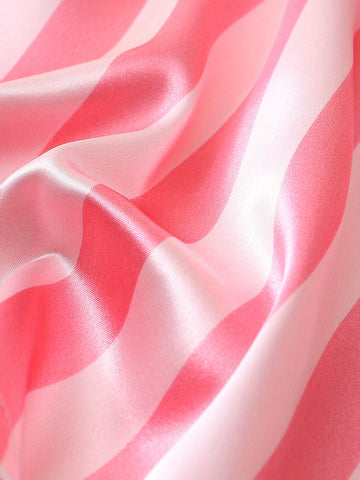 Two Sets of Youth Solid Color Striped Shorts and Short Sleeve Pajama Set, for Teenager