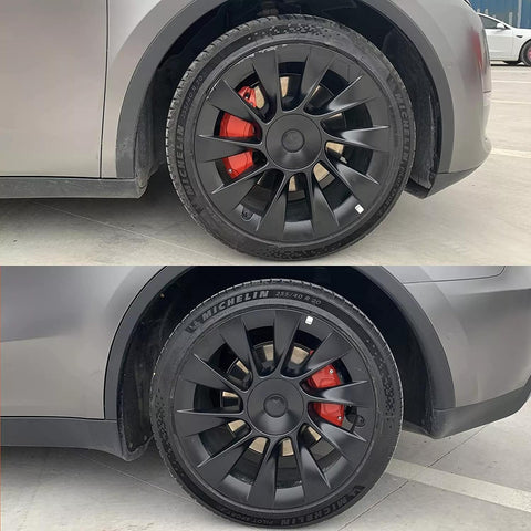 Brake Caliper Covers for Tesla for Model Y 2020 2021 2022 2023 2024 Accessories Aluminum Alloy Cars Front And Rear Red Set Of 4