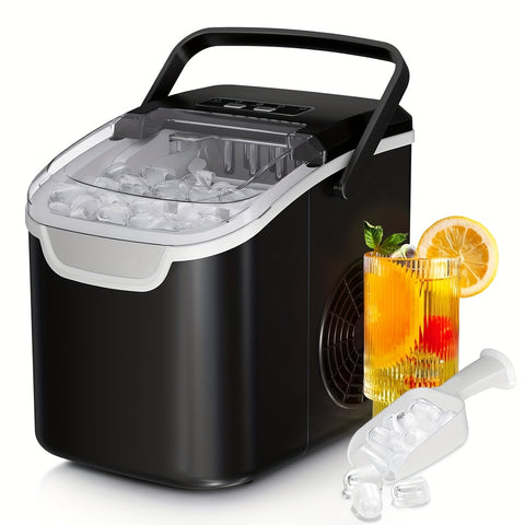 KNDKO 4 Liter Compact Mini Fridge\u002F 26 Lbs Per Day-Ice Maker, Car Refrigerator, Featuring Adjustable Glass Shelves- Perfect Choice for Car, Bedrooms, Kitchen, & Apartments! Black And White!, Mini Refrigerador, Kitchen Storage, Sleek Design, Durable Co