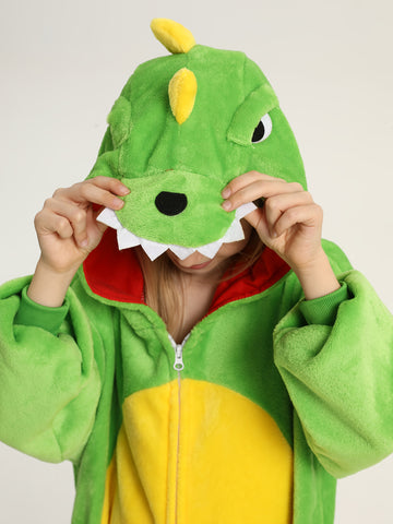 Unisex ' Animal Theme Onesie Pajamas - & Soft Flannel Hooded, Halloween Cosplay Costume, Winter Homewear, Sleepwear (5-14Y)