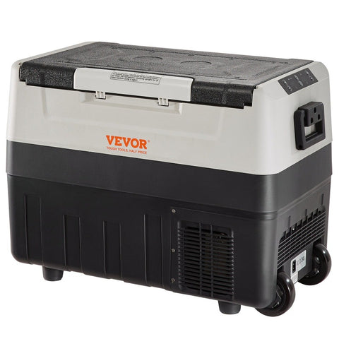 VEVOR Car Refrigerator 12 Volt Car Refrigerator Fridge 48 QT 11.89gal Dual Zone Portable Freezer 4F50F Adjustable Range 12 24V DC and 100240V AC Compressor Cooler for Outdoor Camping Travel RV, Camping Refrigerator, Sleek Design, Compact Fridge