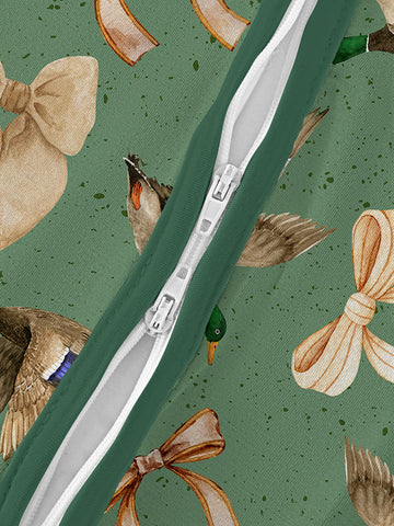 Bamboo Baby Onesie Bamboo Fabric Baby Comfort Onesie | Wild Duck Bow Baby Gift - Green