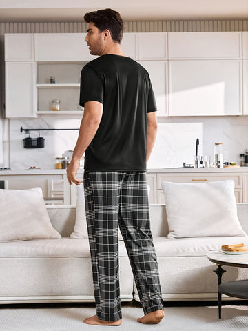 Couple'S Matching Pajamas Set - His & Hers - King & Queen Crown & Lettering - Soft Winter Sleepwear - Couples Costume Party Outfit - Easy-Care Machine Washable - Anniversary Valentine'S Gift for Couples - Couple'S Sleepwear Set