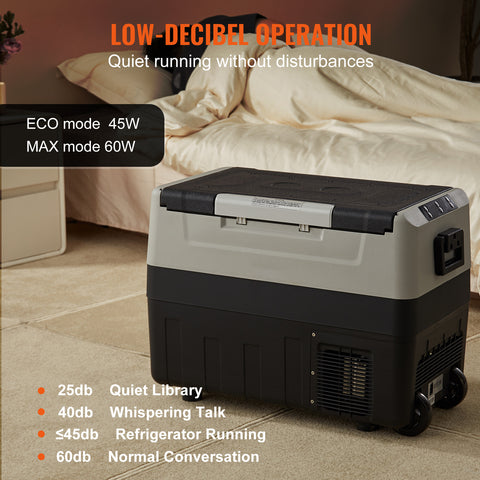Happybuy 48 QT Car Refrigerator, 12V\u002F24V Dual Zone Portable Freezer, Compressor Cooler For Outdoor, Travel, RV, Camping