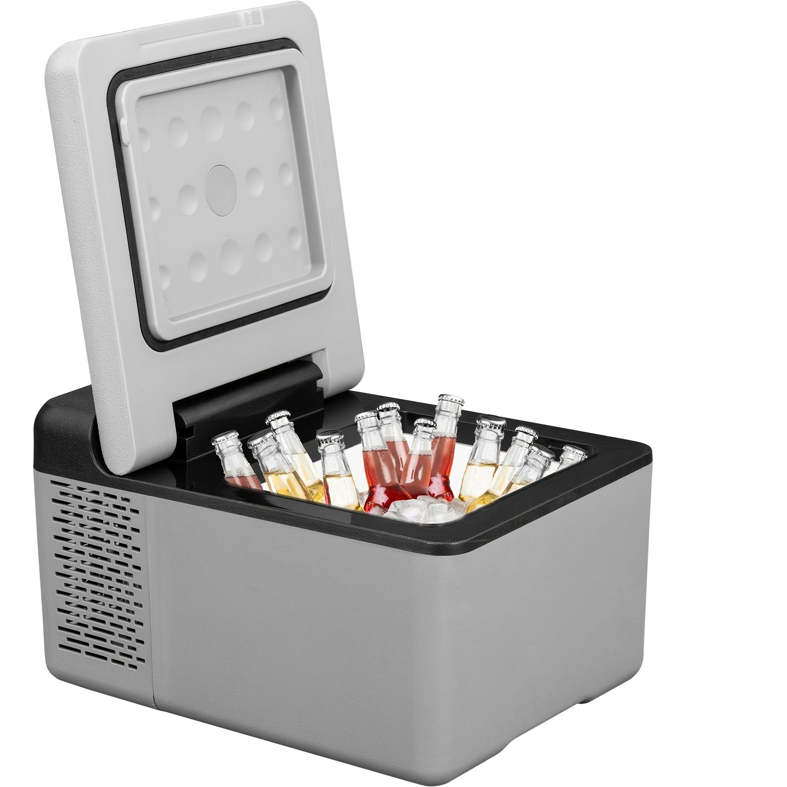 Portable Car Fridge Happybuy Portable 12V Refrigerator 10 Qt | Mini Freezer, Car Compressor Fridge Cooler for Camping, Road Trip, Travel, Outdoor - 12V\u002F24V DC