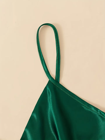 5pcs Satin Pajama Set, Including Outerwear, Long Camisole, Short Camisole, Pants, Shorts, Women's Sleepwear&home Wear, Camisole Sleepwear Simple, Fashionable, Comfortable And Loose Pajama Set