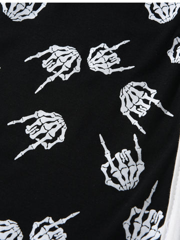 2pcs Bamboo Fiber baby onesies with cool claw skull print, double-sided zipper and matching pants - casual, all-season, machine washable - cute Halloween designs for babies, Bamboo Fiber baby clothes, great for the outdoors