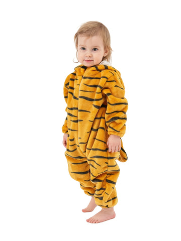 Unisex Tiger Onesie Pajamas - Soft Flannel Long Sleeve Animal with Pockets, Cozy Halloween & Christmas Sleepwear for &, Year-Round Adorable Homewear, 's Sleepwear, Playful Attire, Easy Diaper Change