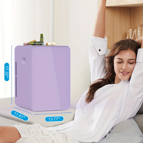 ADVWIN 15L\u002F22L(15.8QT\u002F23.3QT) Mini Fridge for Bedroom - Car, Office Desk & College Dorm Room - 12V Portable Cooler & Warmer for Food, Drinks, Skincare, Beauty & Makeup - AC\u002FDC Small Refrigerator with Glass Front