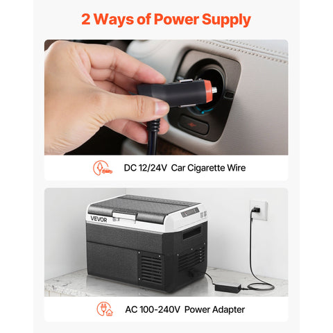 VEVOR 12 Volt Car Refrigerator Portable Freezer 31.7QT Electric Cooler for Camping 25L\u002F30L\u002F40L\u002F50L
