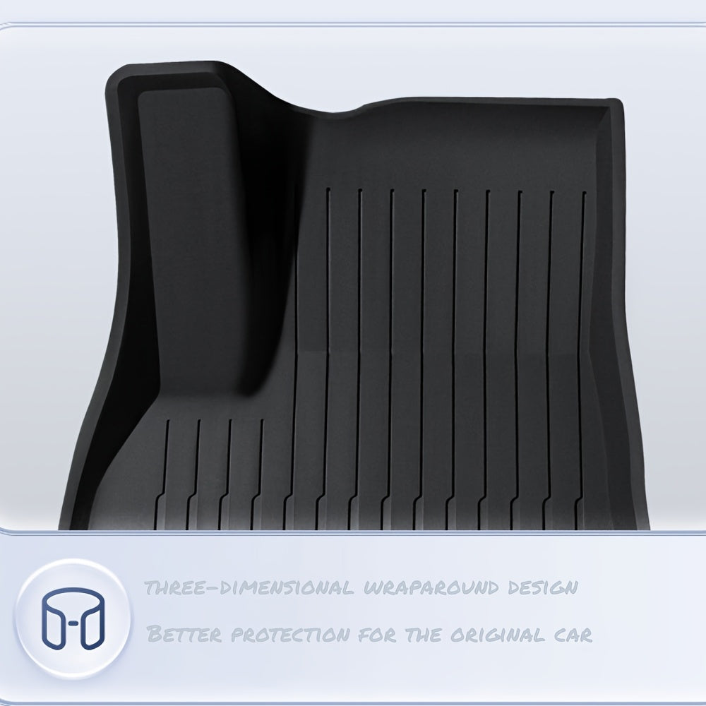 Floor Mats for Tesla for Model Y 2024 2023 2022 2021 TPE All Weather Protection Floor Mats Set (6pcs), Fit Cargo Liner Cargo Trunk Accessories, Heavy Duty Accessories, Black
