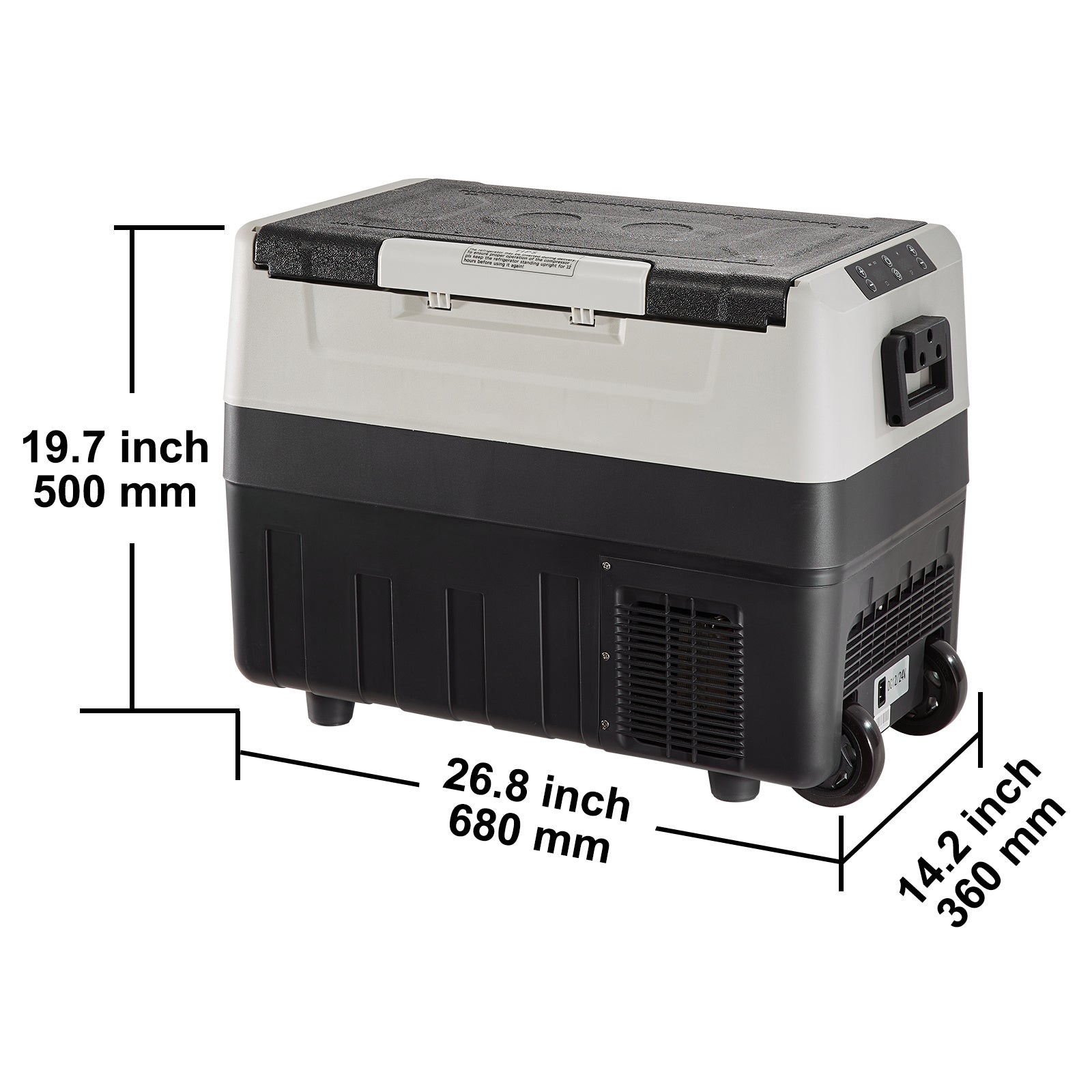 Happybuy 48 QT Car Refrigerator, 12V\u002F24V Dual Zone Portable Freezer, Compressor Cooler For Outdoor, Travel, RV, Camping