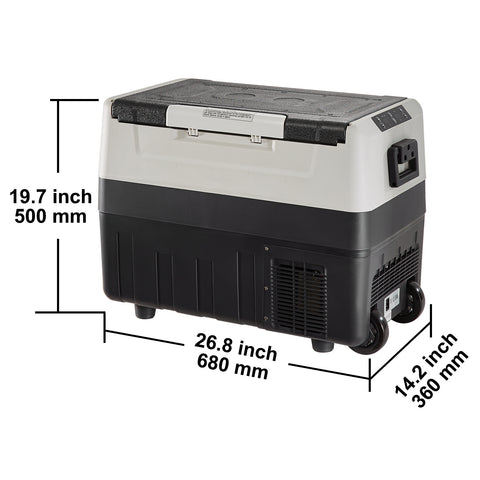 Happybuy 48 QT Car Refrigerator, 12V\u002F24V Dual Zone Portable Freezer, Compressor Cooler For Outdoor, Travel, RV, Camping