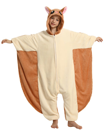 Unisex Youngsters Animal Oneise Pajamas, Flannel Hooded Halloween Cosplay Costume\u002FHomewear\u002FSleepwear