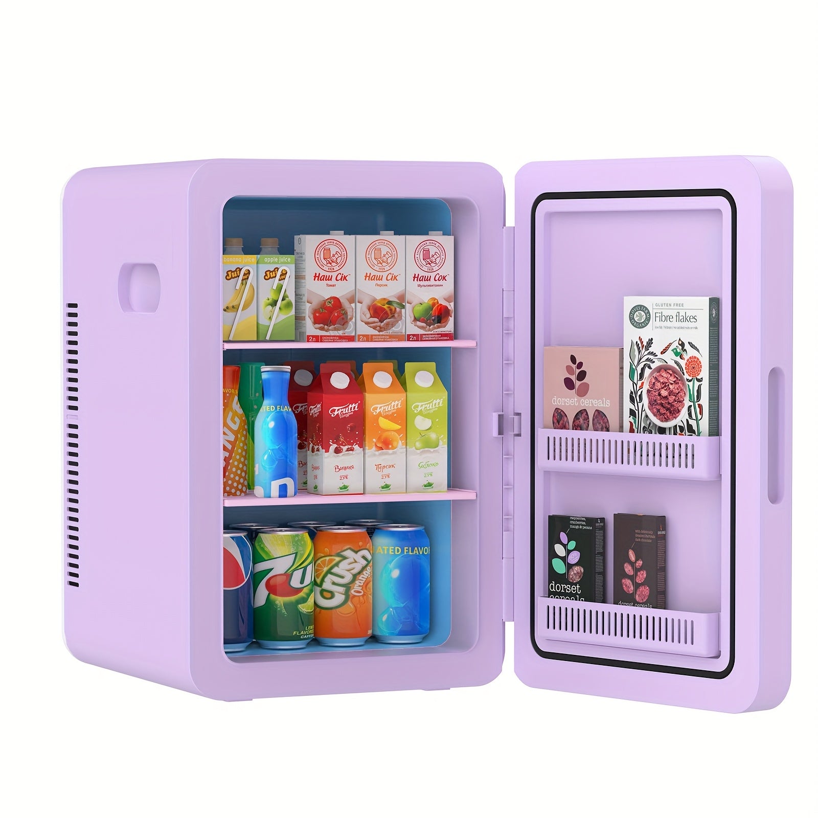 ADVWIN 5.81gal Mini Fridge, 12v DC Portable Cooler Warmer, Mini Refrigerator with Glass Front, for Car Office Desk & Dorm Food Beverage Skincare