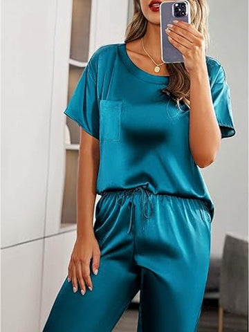 Satin Silky soft home pajamas two-piece set