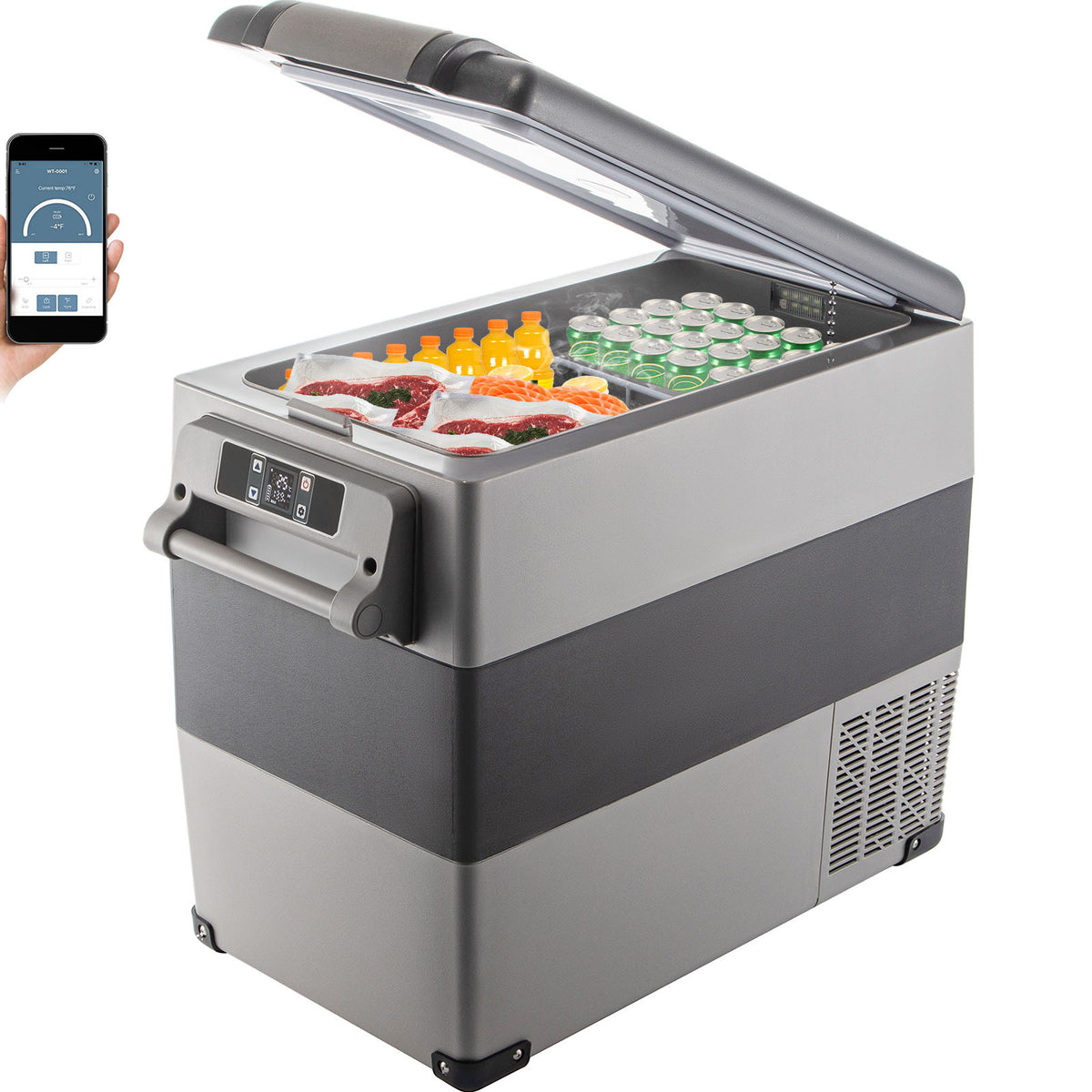 Happybuy, 12 Volt Refrigerator Happybuy 12 Volt Refrigerator | 58 Qt Dual Zone Portable Freezer for Vehicles & Home, Compressor Cooler