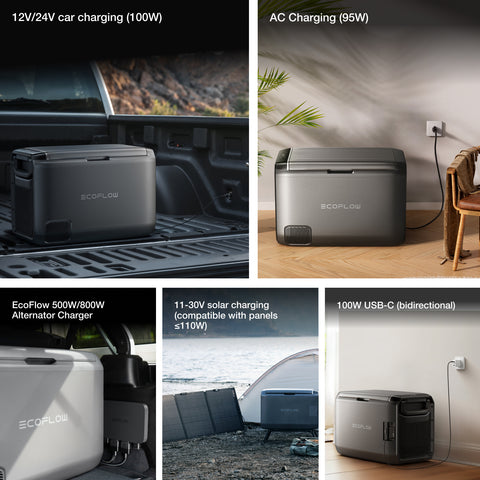 EcoFlow PicnicMat and GLACIER Classic 35L Portable Fridge Freezer with Extra Battery (Separate Shipment), 43H Cooling Car Refrigerator, Battery Powered with App Control, 6 Charging Options, Fast&Quiet Electric Cooler for Camping, RV