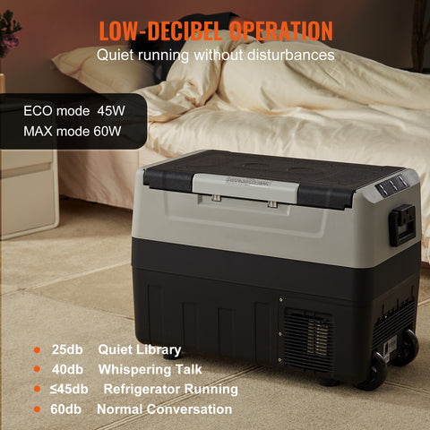 VEVOR Car Refrigerator, 12 Volt Car Refrigerator Fridge, 48 QT\u002F45 L Dual Zone Portable Freezer, -4-50 Adjustable Range, 12\u002F24V DC and 100-240V AC Compressor Cooler for Outdoor, Camping, Travel, RV