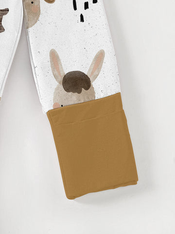 Baby Onesie Bamboo Fiber Fabric Baby Boy and Girl Gift Animal Print Double Zipper Easy To Wear Soft and Comfortable