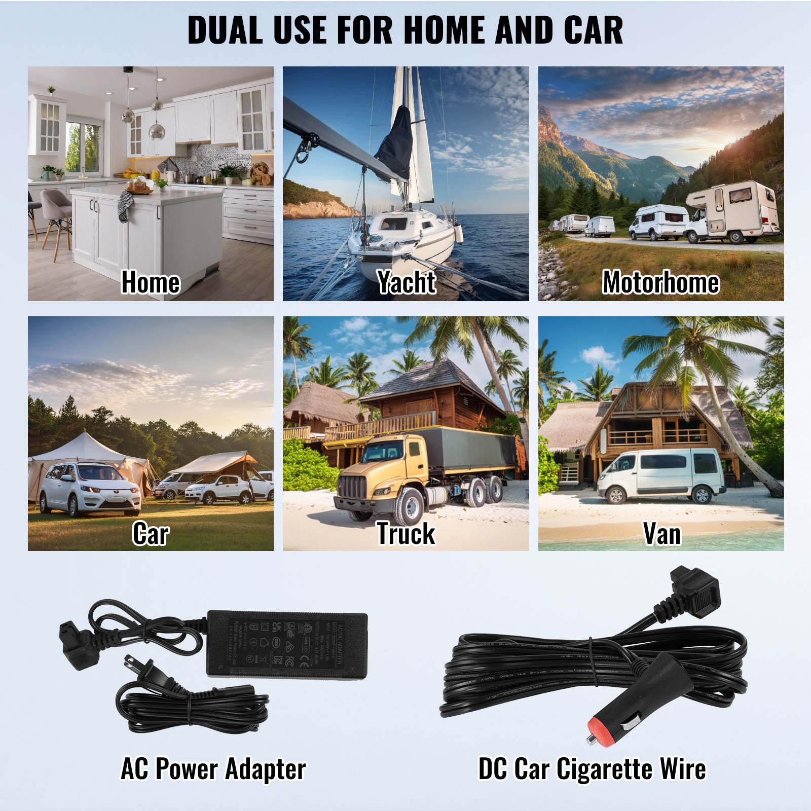 VEVOR Portable Car Refrigerator Freezer Compressor 25\u002F32\u002F40 L Dual Zone for Car Home