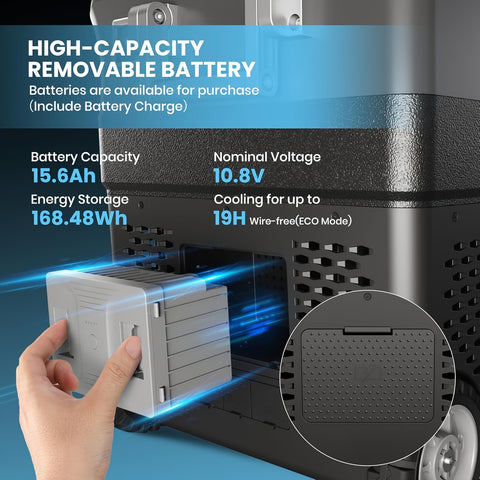12 Volt Car Refrigerator with Ice Maker, 40QT Car Compressor Cooler with Wheels, Portable Refrigerator -4F-68F with AC\u002F DC Charger, Car Freezer for Travel, Home, Camping, Outdoor (no Battery), Car Fridge Freezer, Portable Car Refrigerator, Refrigerat