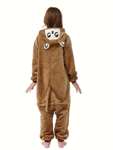 Unisex Children Animal Onesie Pajamas, Kids Flannel Halloween Cosplay Costume\u002FHomewear\u002FSleepwear