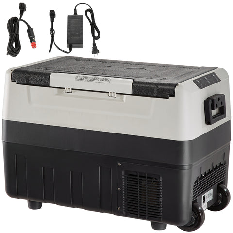 VEVOR Car Refrigerator, 12 Volt Car Refrigerator Fridge, 48 QT\u002F45 L Dual Zone Portable Freezer, -4-50 Adjustable Range, 12\u002F24V DC and 100-240V AC Compressor Cooler for Outdoor, Camping, Travel, RV