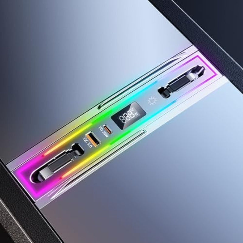 Tesla USB Hub for Model 3 Highland 20242025 Model Y Juniper 2026 with RGB Light 4Port Docking Station Tesla Gifts Men Tesla Phone Charger Charging Hub Center Console Organizer Accessories