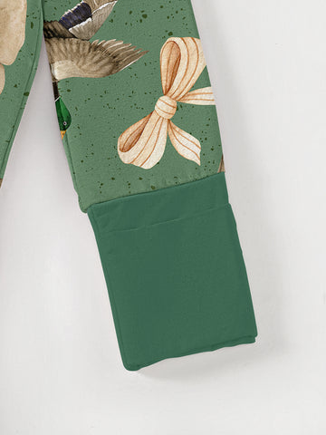 Bamboo Baby Onesie Bamboo Fabric Baby Comfort Onesie | Wild Duck Bow Baby Gift - Green