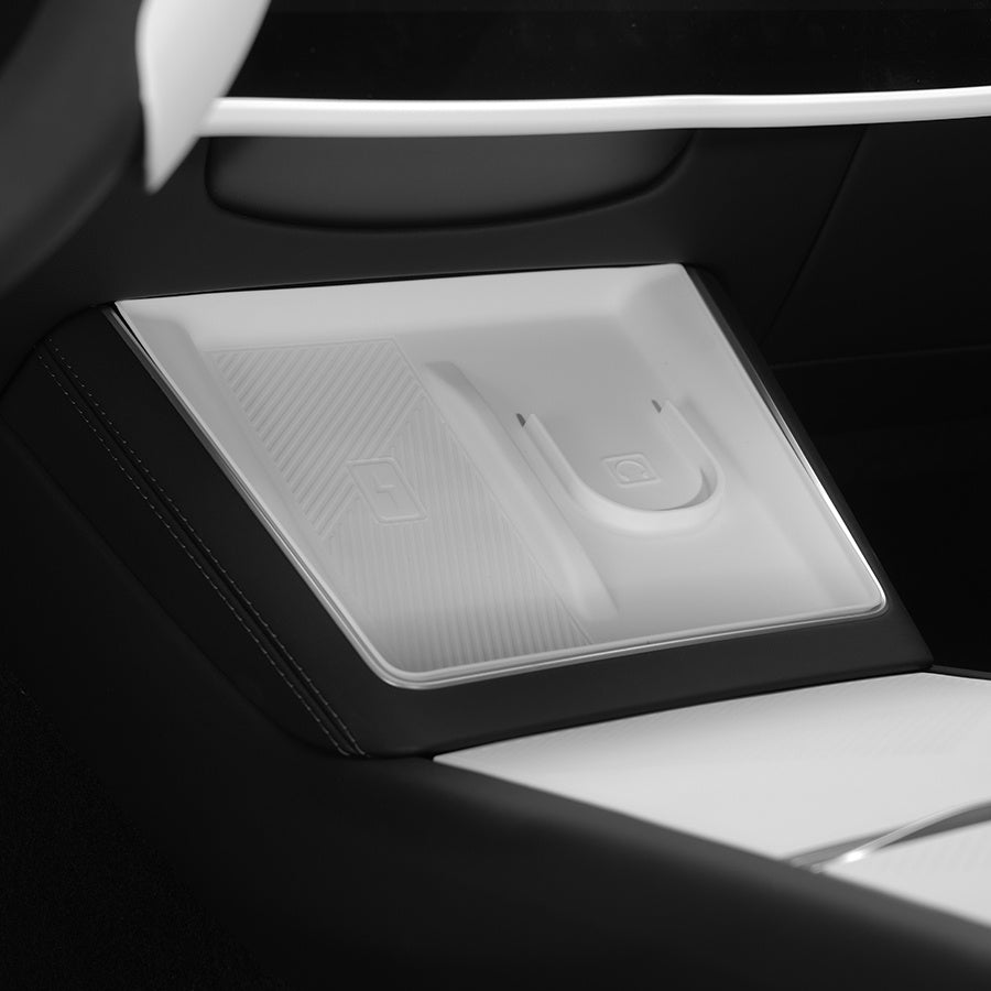TSLshop local-for Tesla 2024+ Model 3 Highland\u002F 2025+ Model Y Juniper New Version of the Central Control Wireless Charging Silicone Pad Can Charge Earphones Interior Modification Accessories Anti-Slip