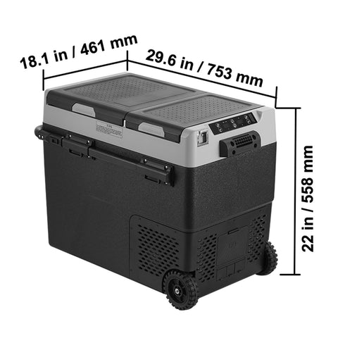 VEVOR Portable Car Refrigerator Freezer Compressor 58 L Dual Zone for Home Car