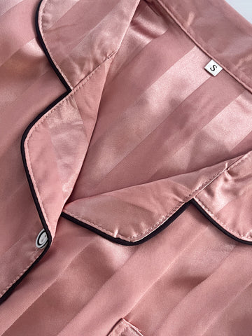 Women'S Classic Button Satin Pajama Set Long Sleeve Lounge Set