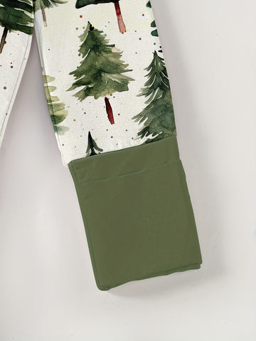 Christmas Baby Romper Bamboo Fiber Christmas Tree Forest Baby Romper | Double-Headed Zipper, Footed, Loose Fit, High Elasticity, Crew Neck - All-Season Comfort, Sleepwear, Newborn Clothing, Cozy Babywear, Perfect for Outdoor