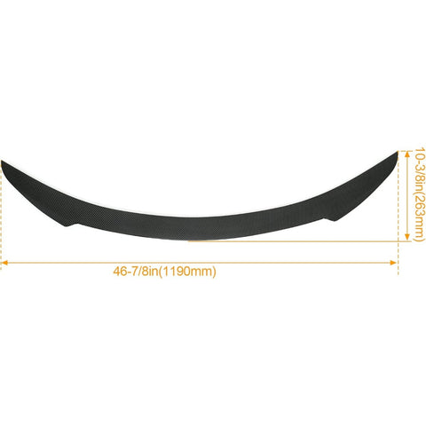 JC Style Rear Trunk Spoiler for 2012-2021 Tesla Model S, Carbon Fiber Look, ABS Plastic Trunk Lid Wing Lip Splitter Air Deflector