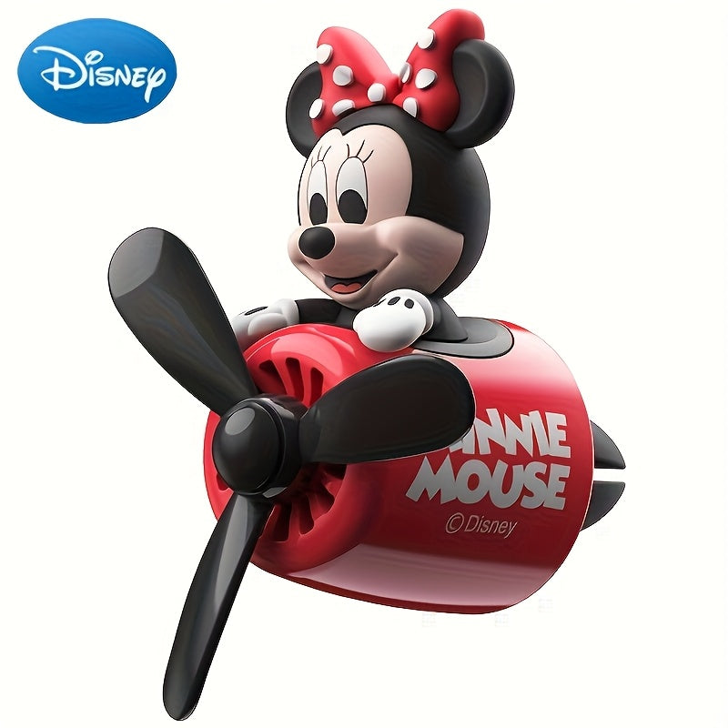 Disney Car Air Freshener Disney Mickey & Minnie Mouse Car Air Freshener 1pc - Odorless Ventilation, Rotating Propellers, Paper-Based Scented Decor, Vibrant Red Plane Design - Perfect Gift for Christmas, Halloween, Birthdays