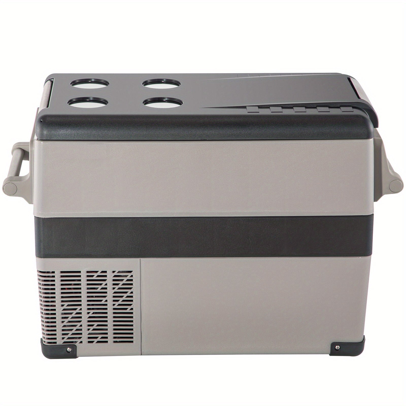 HAPPYBUY 11.89gal Compact Car Refrigerator - 110V 5.55-26.42gal, Square Design with Multiple Compartments, USB Charging Port & Power Window, Durable for Vehicle Storage, Car Refrigerator, Vehicle Cooling Solution, Modern Car Accessory, Efficient Cooling S