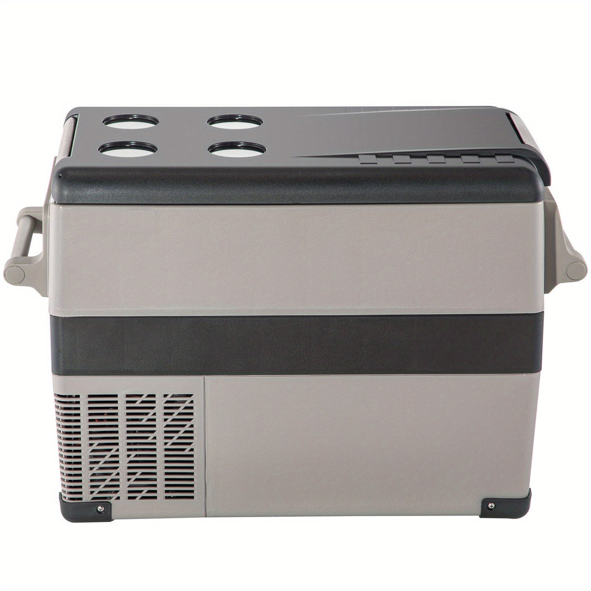HAPPYBUY 11.89gal Compact Car Refrigerator - 110V 5.55-26.42gal, Square Design with Multiple Compartments, USB Charging Port & Power Window, Durable for Vehicle Storage, Car Refrigerator, Vehicle Cooling Solution, Modern Car Accessory, Efficient Cooling S